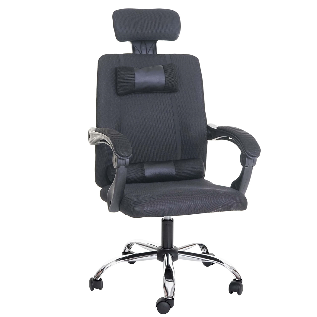 DEMO# Silla Ergonómica FABIO, Reclinable, con Cojines, en Malla Transpirable color Negro