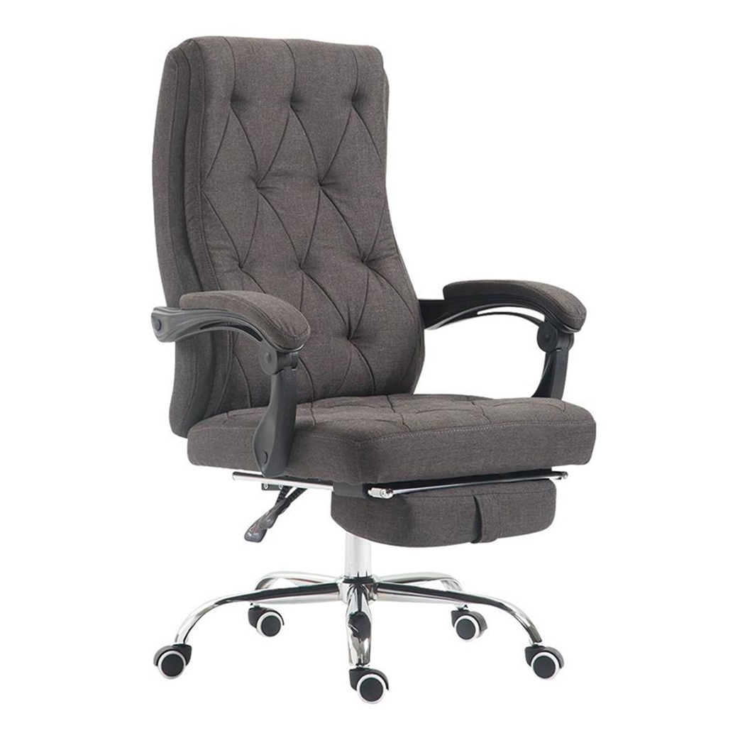 Sillón de Oficina BENETY TELA, Reposapiés Extensible, Gran Acolchado, en Gris oscuro