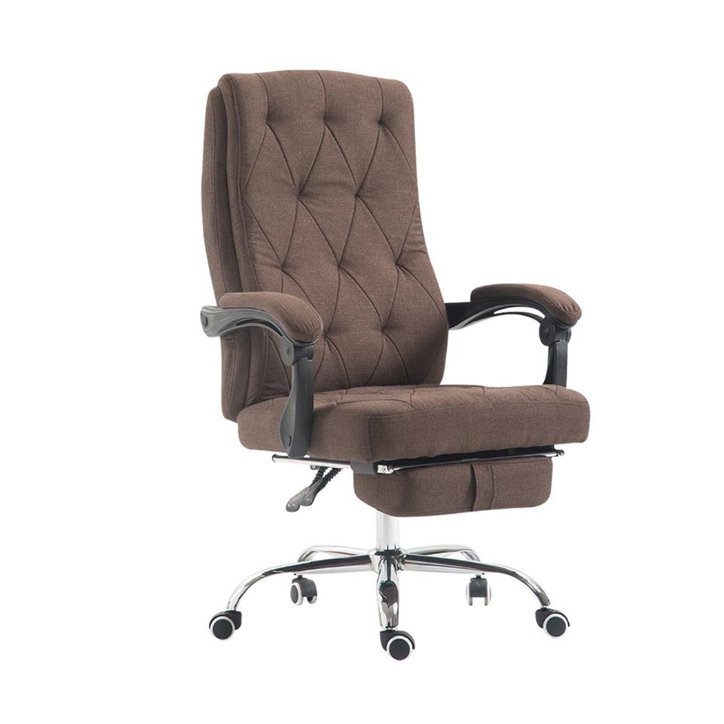 Sillón de Oficina BENETY TELA, Reposapiés Extensible, Gran Acolchado, en Marrón