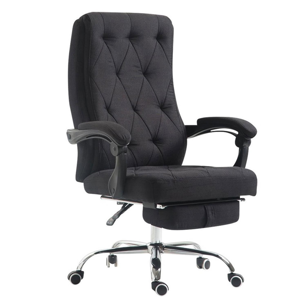 Sillón de Oficina BENETY TELA, Reposapiés Extensible, Gran Acolchado, en Negro