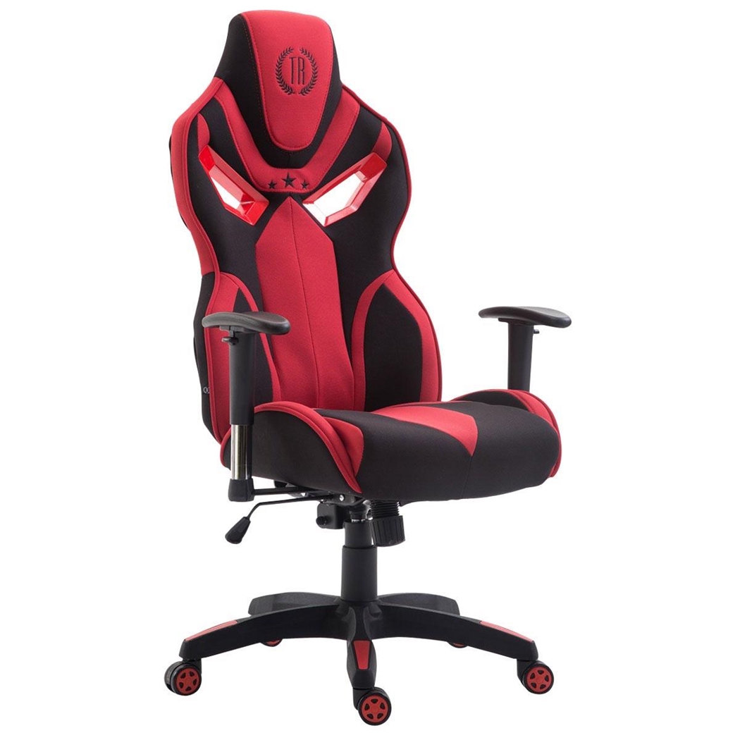 Silla de Oficina HAMIL, diseño ergonómico, en tela, color negro / rojo