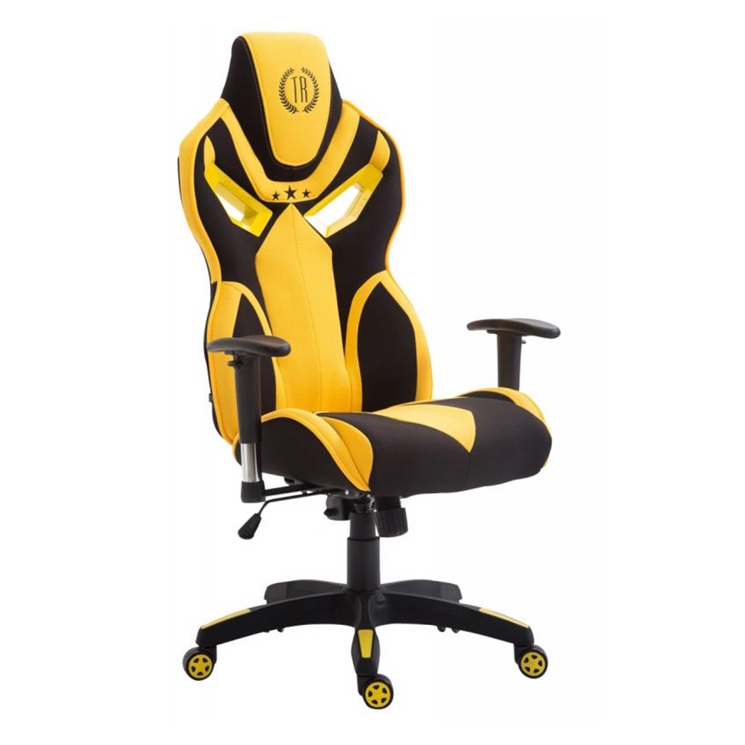 Silla de Oficina HAMIL, diseño ergonómico, en tela, color negro / amarillo