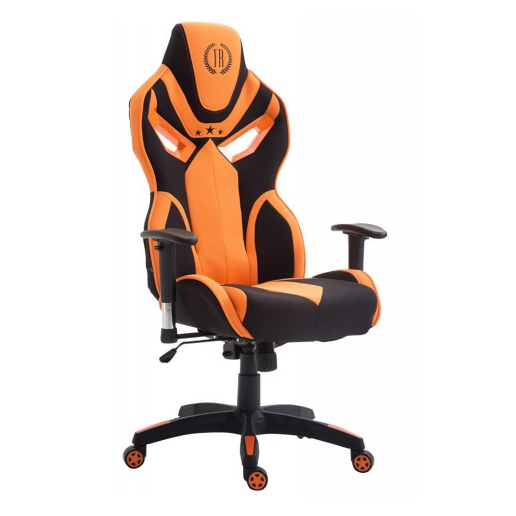 Silla de Oficina HAMIL, diseño ergonómico, en tela, color negro / naranja