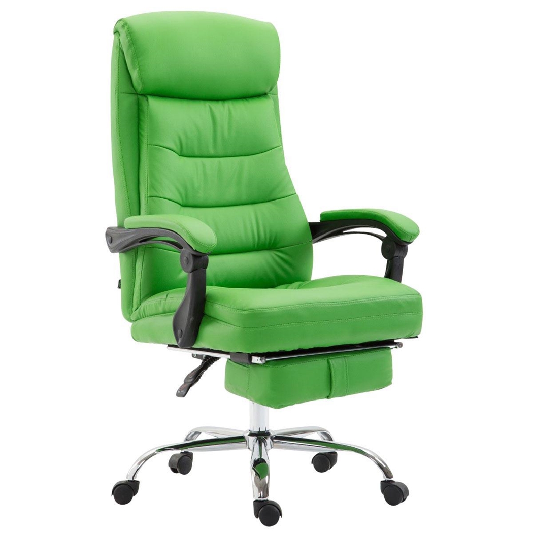 Silla de oficina ARGO, cuero sintético y con reposapiés, color verde