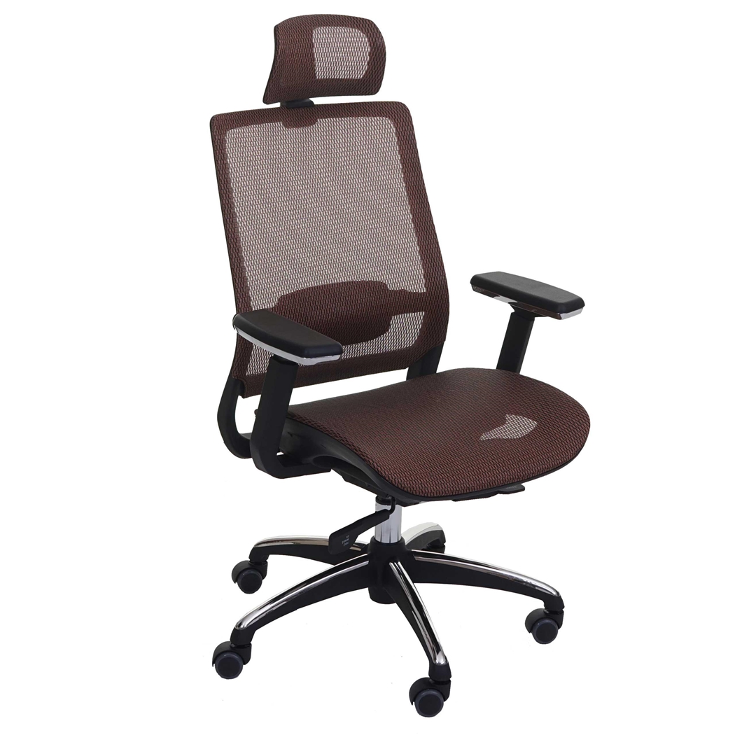 DEMO# Silla Ergonómica NUTAL, Totalmente Ajustable, Soporte Lumbar, en Color Naranja Oscuro