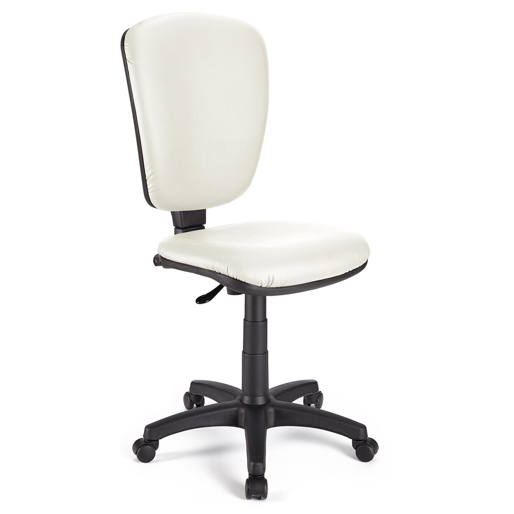 Silla de Oficina CALIPSO SIN BRAZOS PIEL, Respaldo Ajustable, Color Blanco