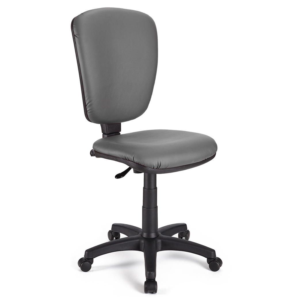 Silla de Oficina CALIPSO SIN BRAZOS PIEL, Respaldo Ajustable, Color Gris