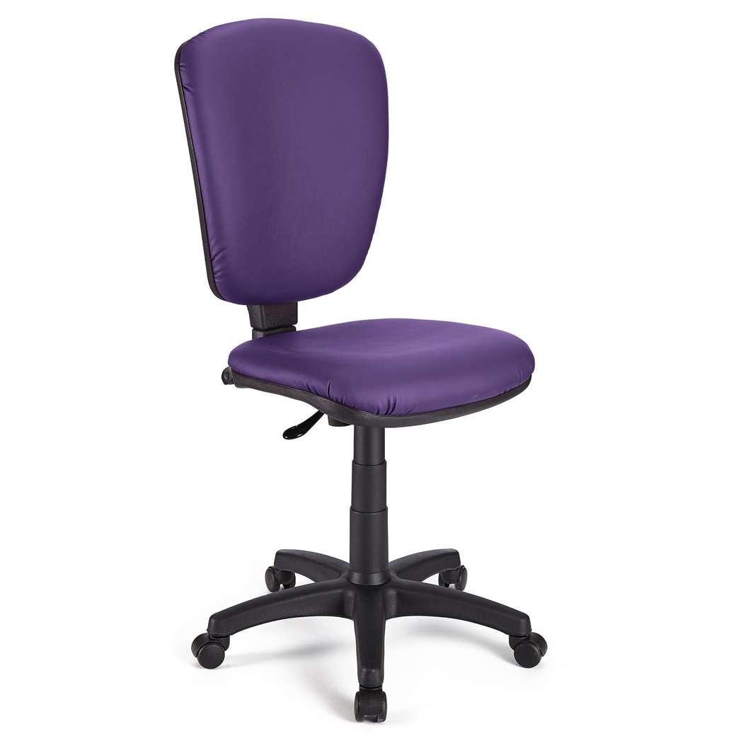 Silla de Oficina CALIPSO SIN BRAZOS PIEL, Respaldo Ajustable, Color Morado