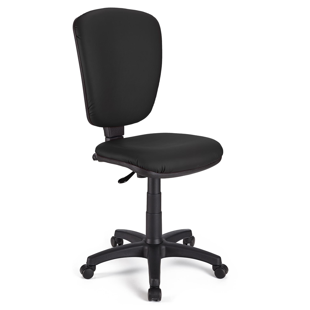 Silla de Oficina CALIPSO SIN BRAZOS PIEL, Respaldo Ajustable, Color Negro