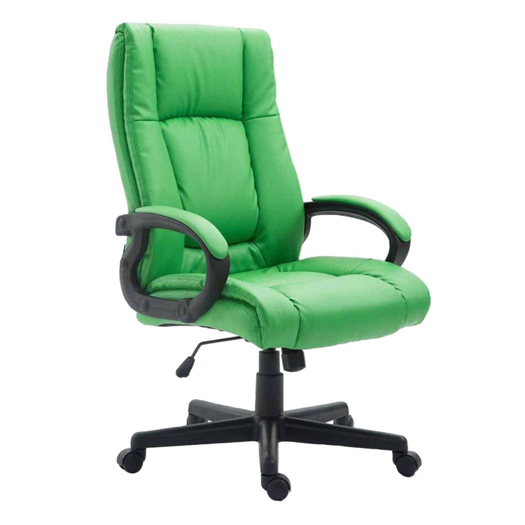 Sillón de oficina NINA PIEL, Gran Acolchado, Diseño Elegante, En Piel Color Verde