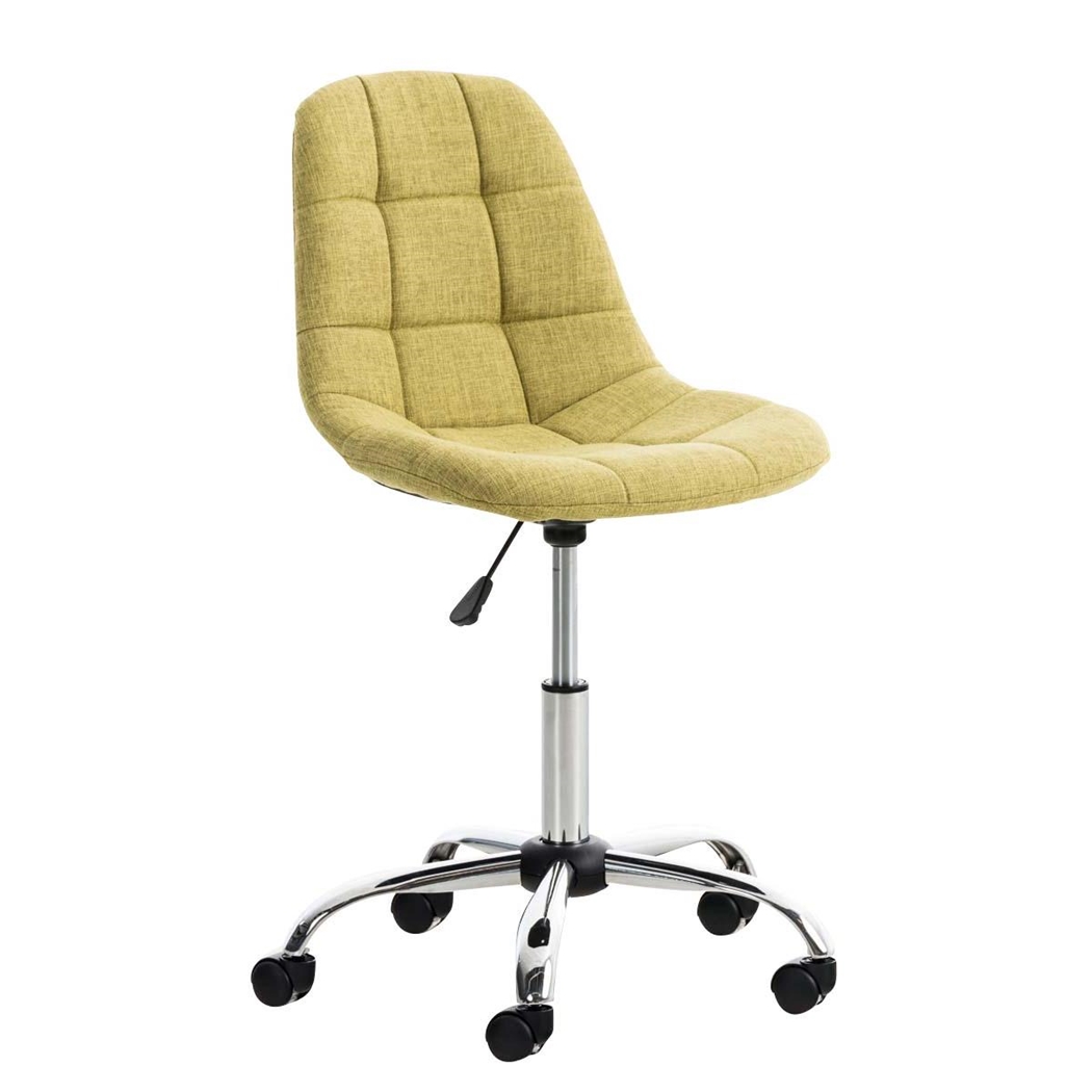 Silla de Oficina EMILY, Estructura Metálica, Diseño Exclusivo, en Tela Color Verde