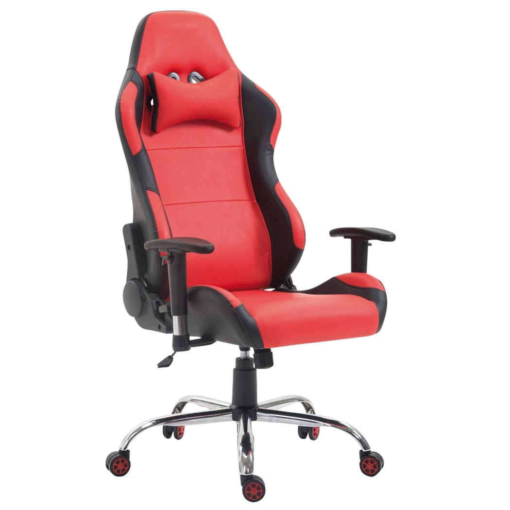 Silla Gaming ROSBY, Diseño Deportivo y Gran Comodidad, en Piel, Color Rojo