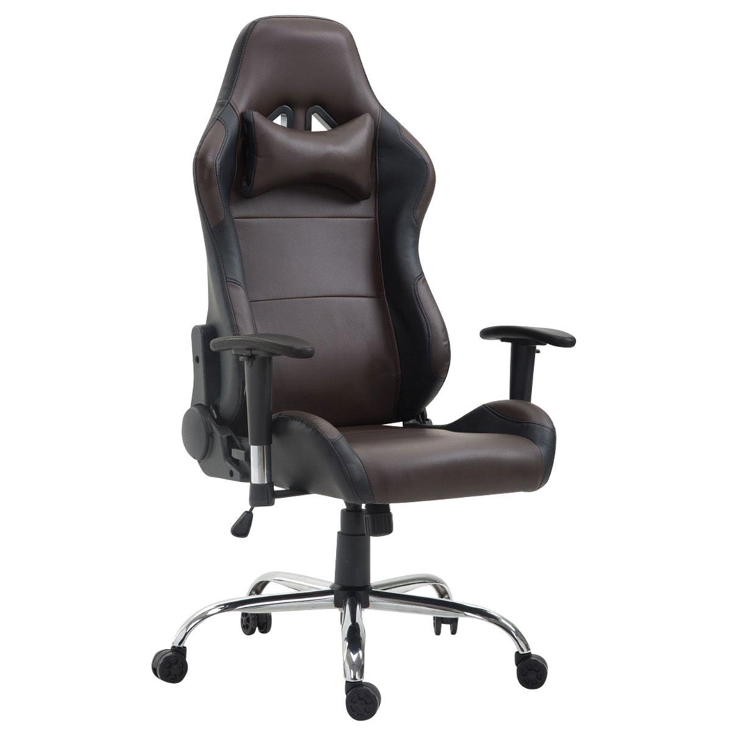 Silla Gaming ROSBY, Diseño Deportivo y Gran Comodidad, en Piel, Color Marrón