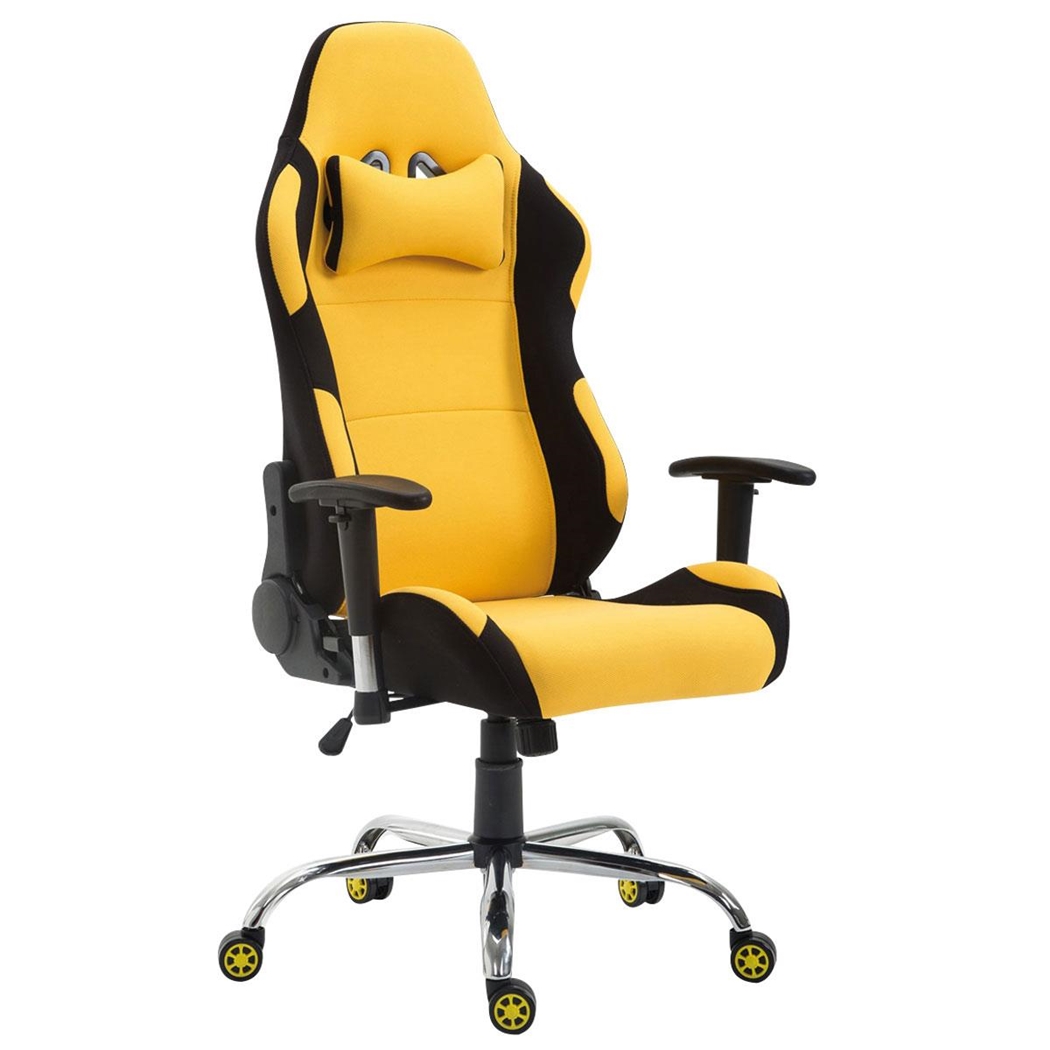 Silla Gaming ROSBY TELA, Diseño Deportivo y Gran Comodidad, Color Amarillo