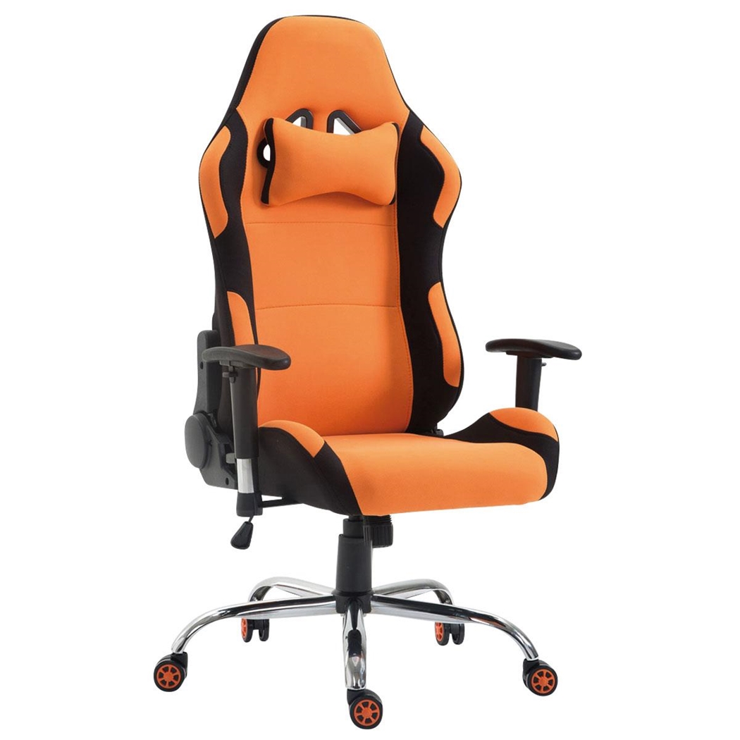 Silla Gaming ROSBY TELA, Diseño Deportivo y Gran Comodidad, Color Naranja