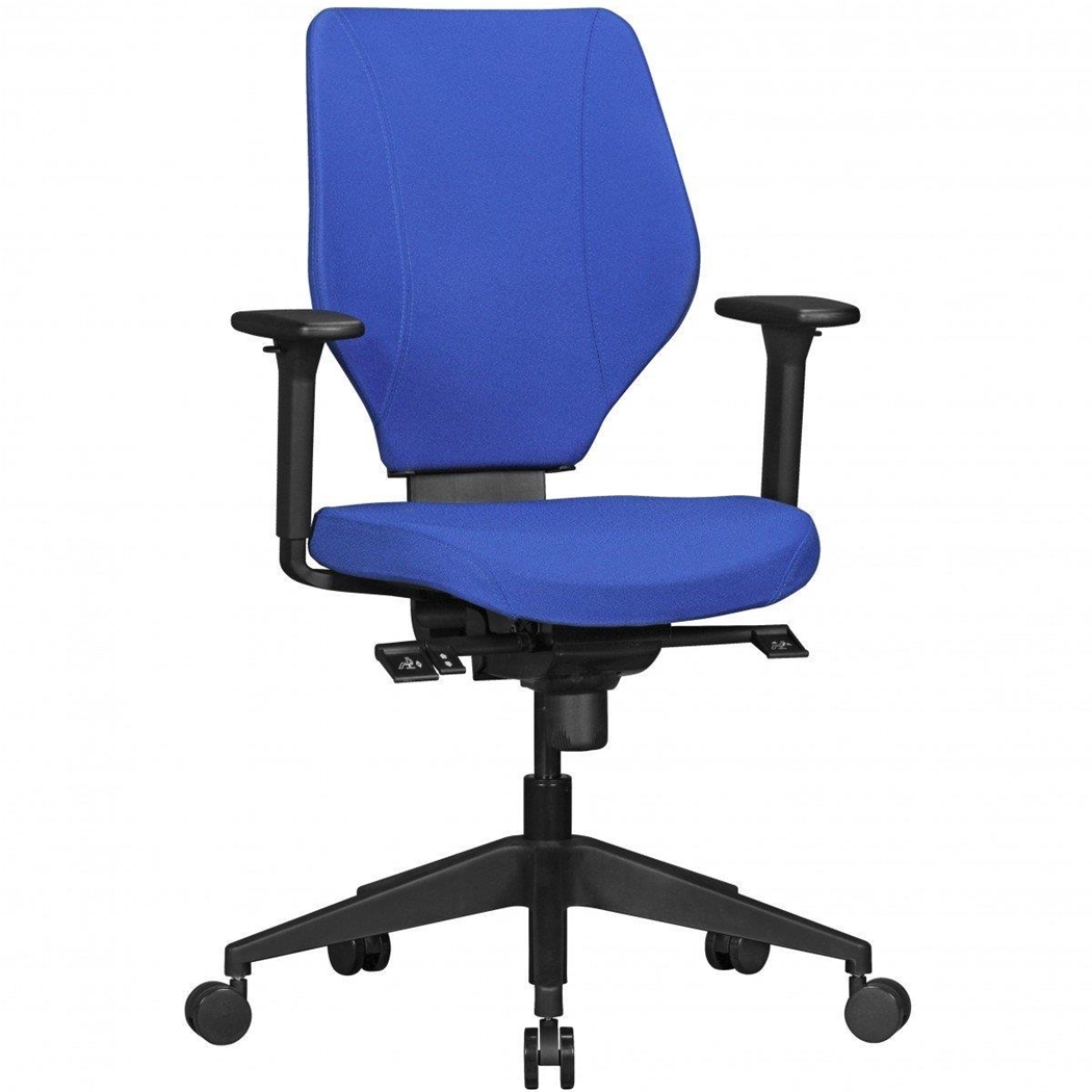 Silla Ergonómica COLINS, Totalmente Ajustable, Uso 8 Horas, Tela Resistente Azul