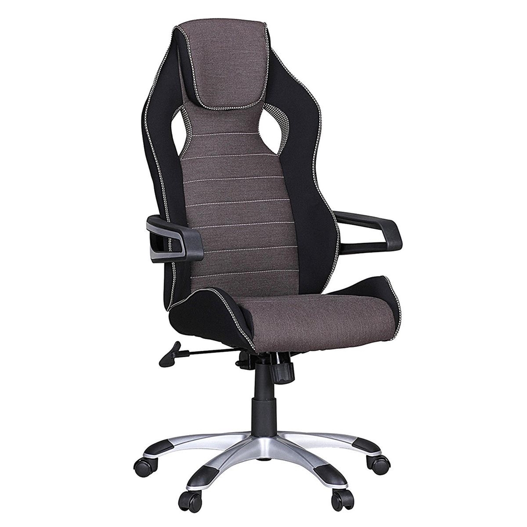 Silla Gaming DAKAR PRO, Exclusivo Diseño con Costuras, en Tela Negra y Gris