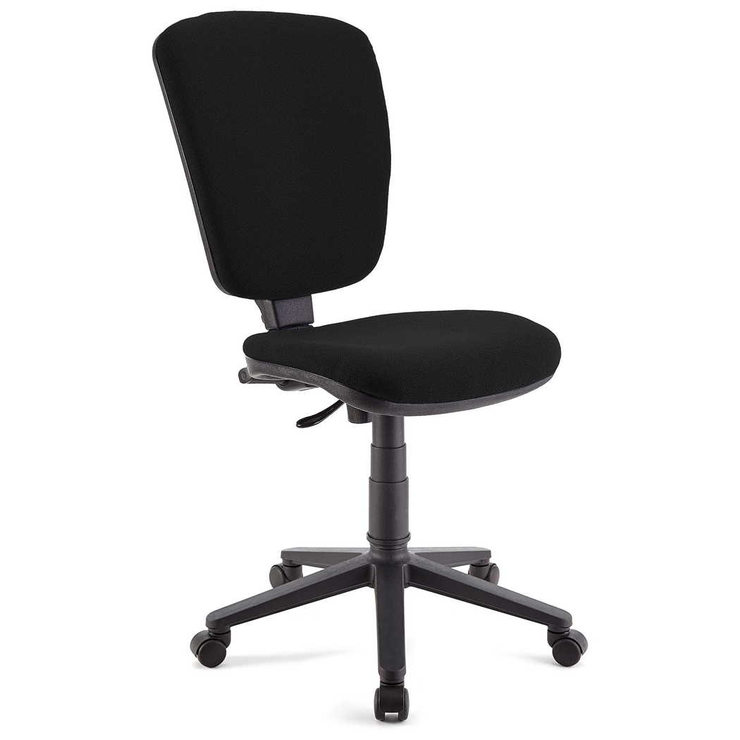 DEMO# Silla de Oficina CALIPSO SIN BRAZOS, Respaldo Ajustable, En Tela Resistente, Color Negro