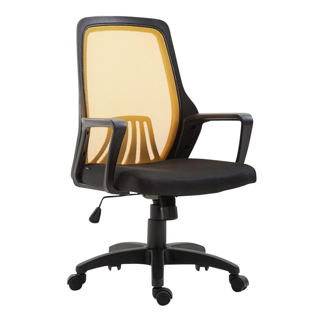 Silla de Oficina CLIVEN, Soporte Lumbar, Mecanismo Basculante, Color Amarillo