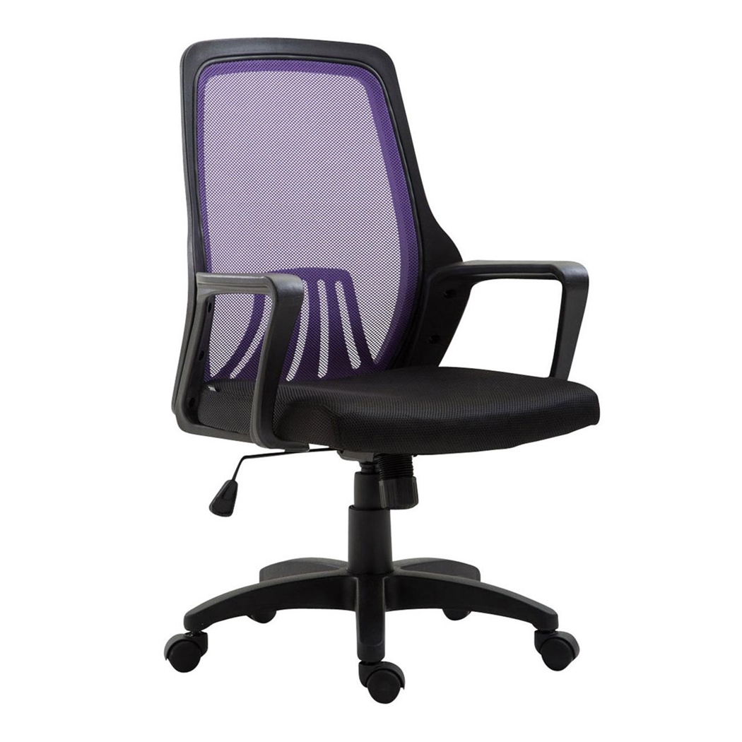 Silla de Oficina CLIVEN, Soporte Lumbar, Mecanismo Basculante, Color Morado