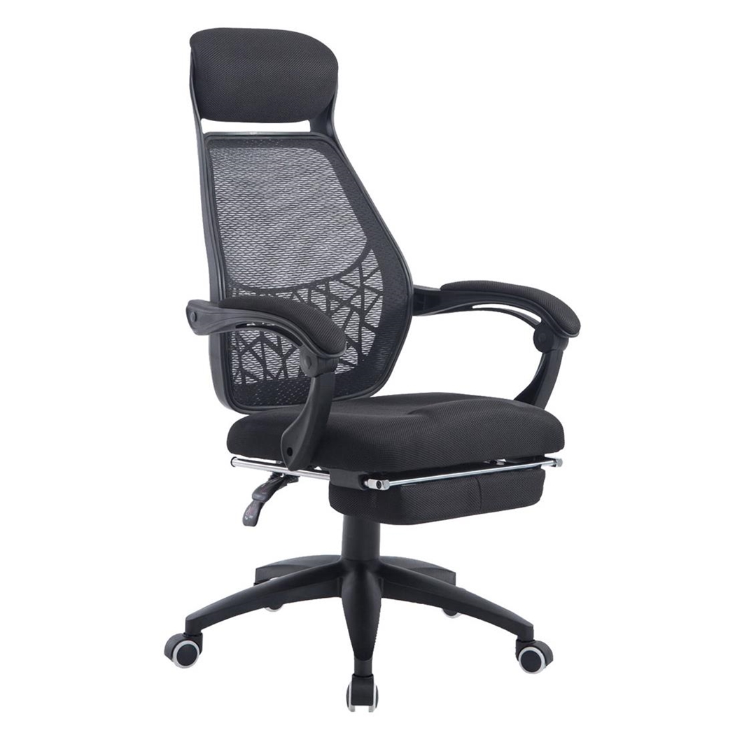 Silla de Oficina MARTXEL, Reposapiés Extensible, Reclinable, Color Negro