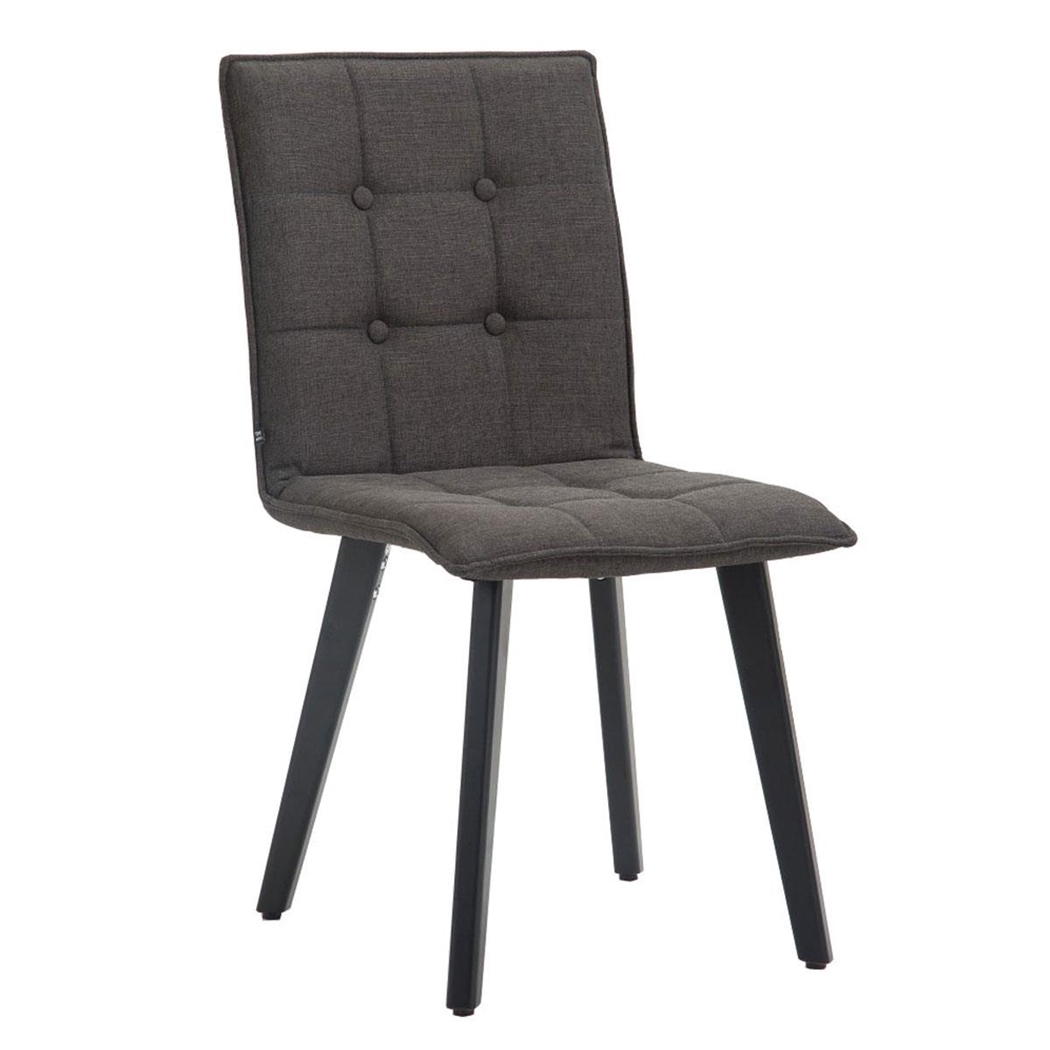 Silla de Confidente ERNY, Patas de Madera Negras, Tela Gris