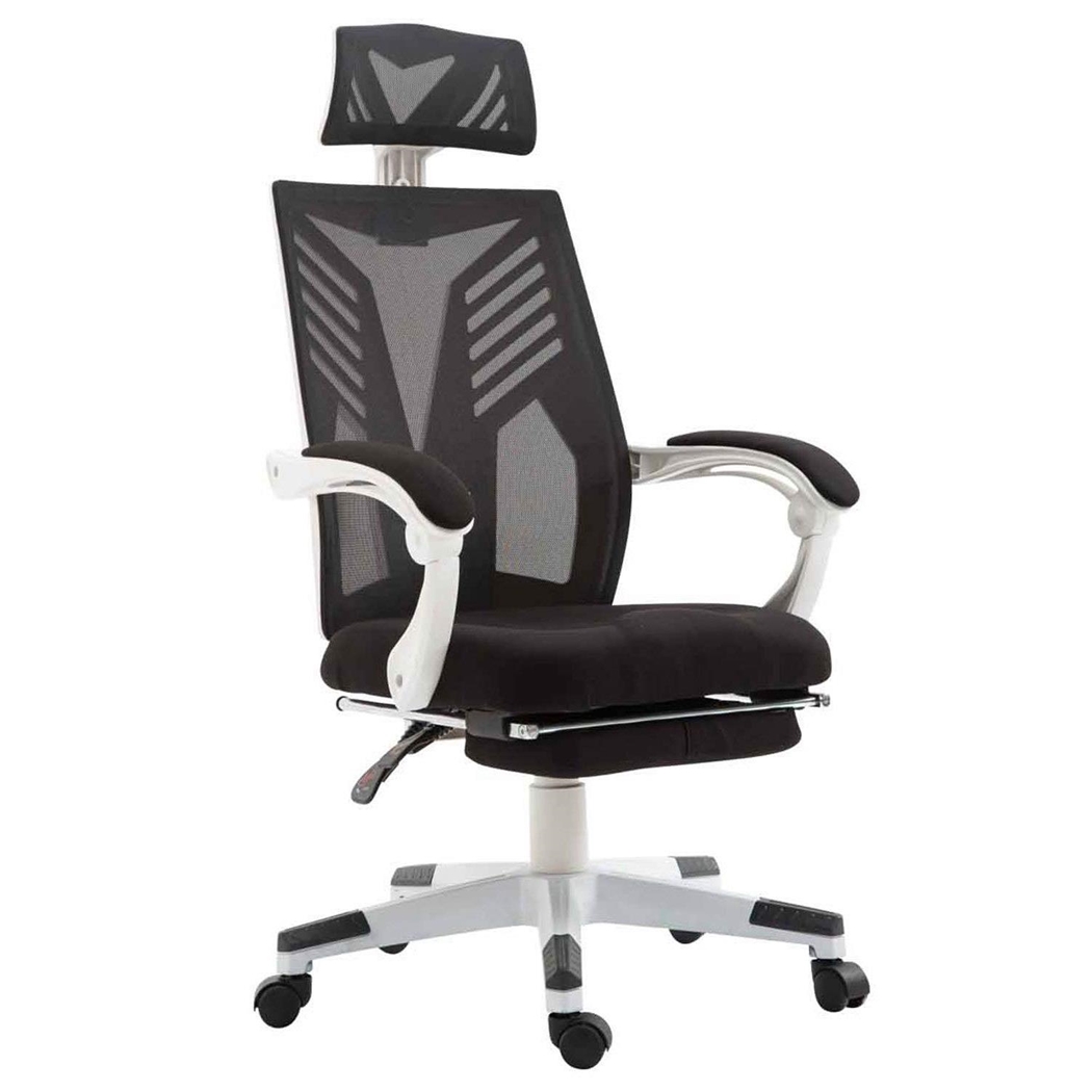 Silla Gaming NEON WHITE, Ergonómica, Reposapiés Extensible, en Malla Transpirable Negra