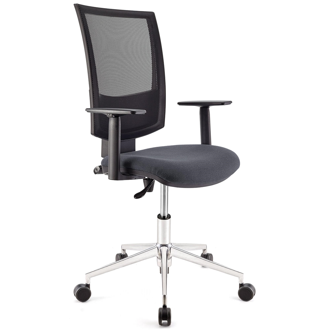 DEMO# Silla de Oficina PANDORA PRO, Brazos Ajustables, Base Metálica, Gran acolchado, Gris