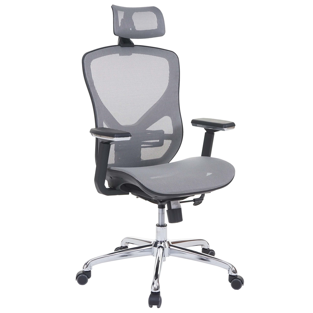 DEMO# Silla Ergonómica LAMBI, Totalmente Ajustable, Soporte Lumbar, en Color Gris