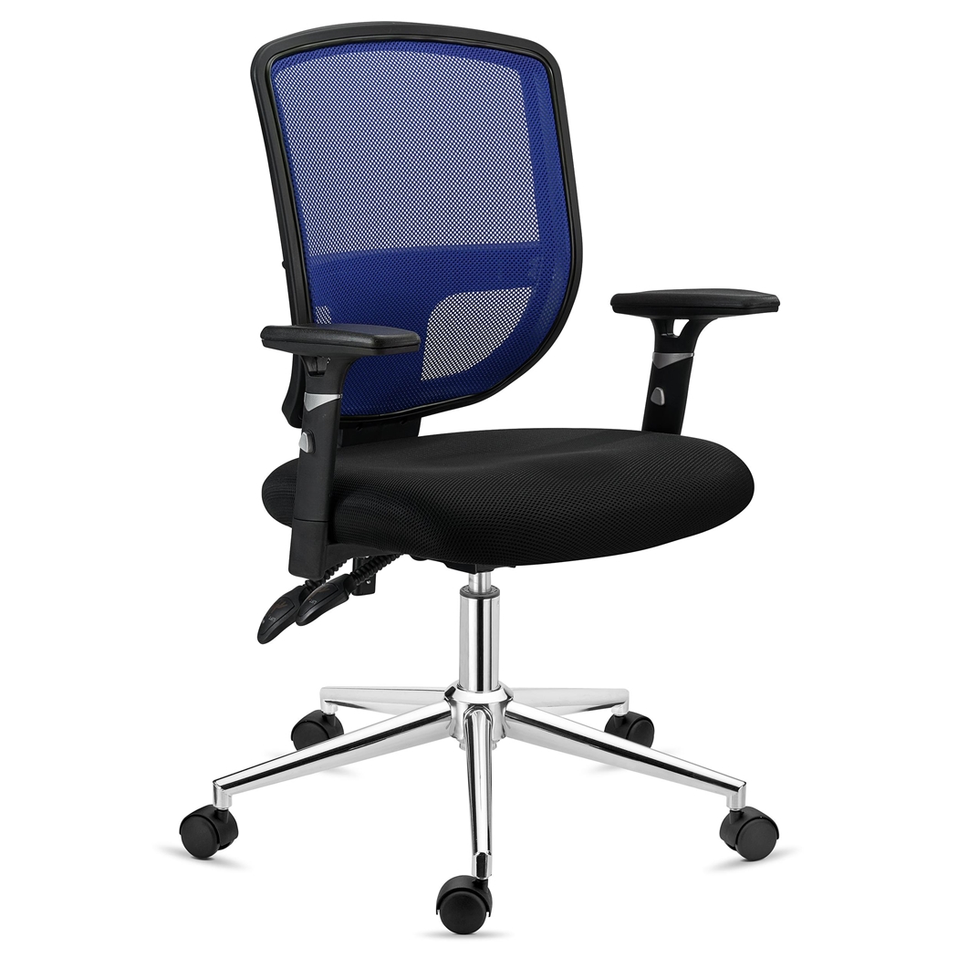 Silla de Oficina DINAMIC, Uso 8H, Respaldo Ajustable, Cómoda y Robusta, En Azul