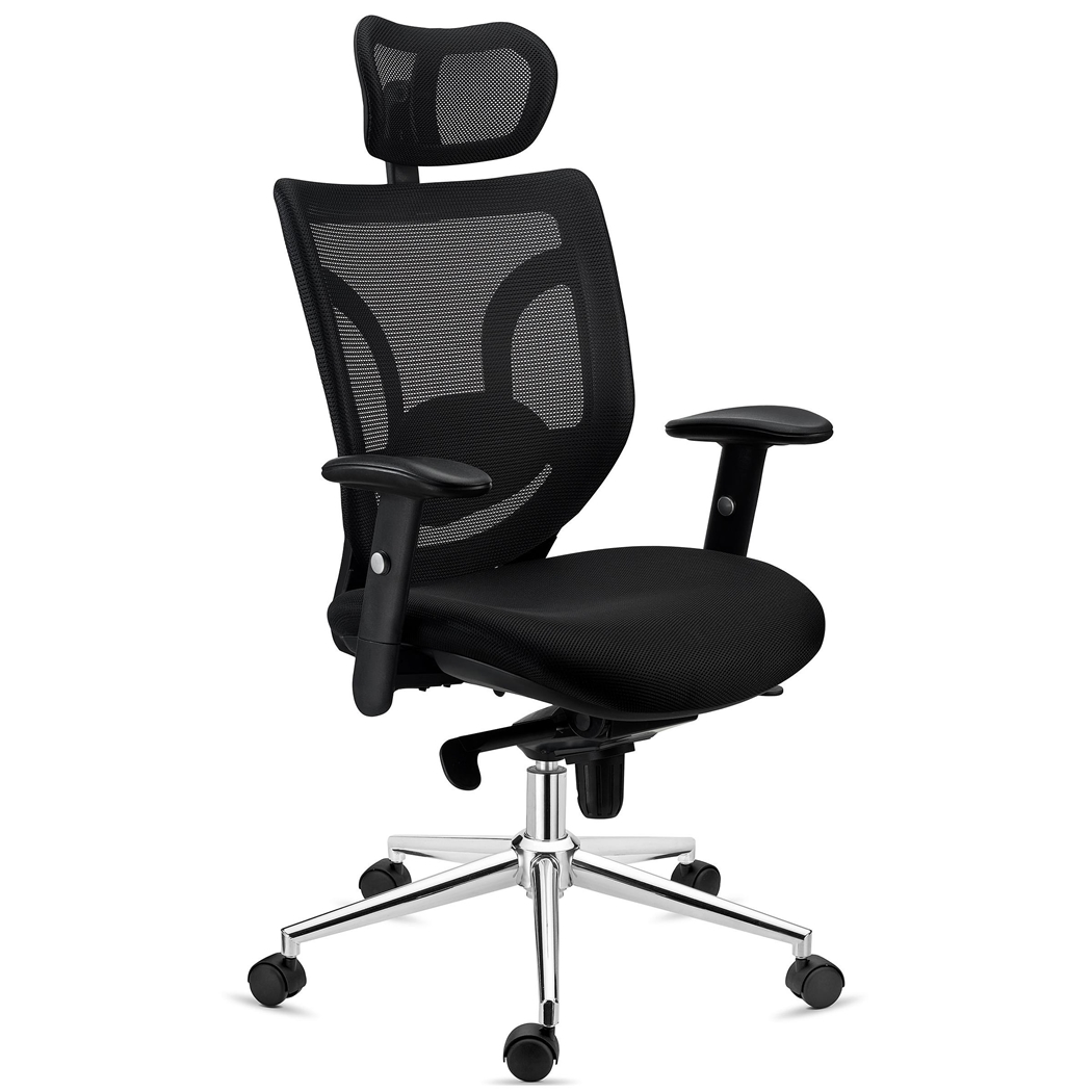 DEMO# Silla Ergonómica LAMBO, Uso 8H, Reposacabezas, Increíble Soporte Lumbar, En Negro