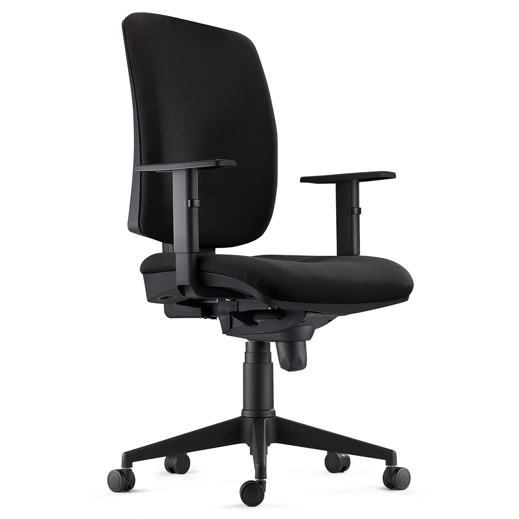 DEMO# Silla Ergonómica PIERO, en Tela color Negro, con Brazos Ajustables