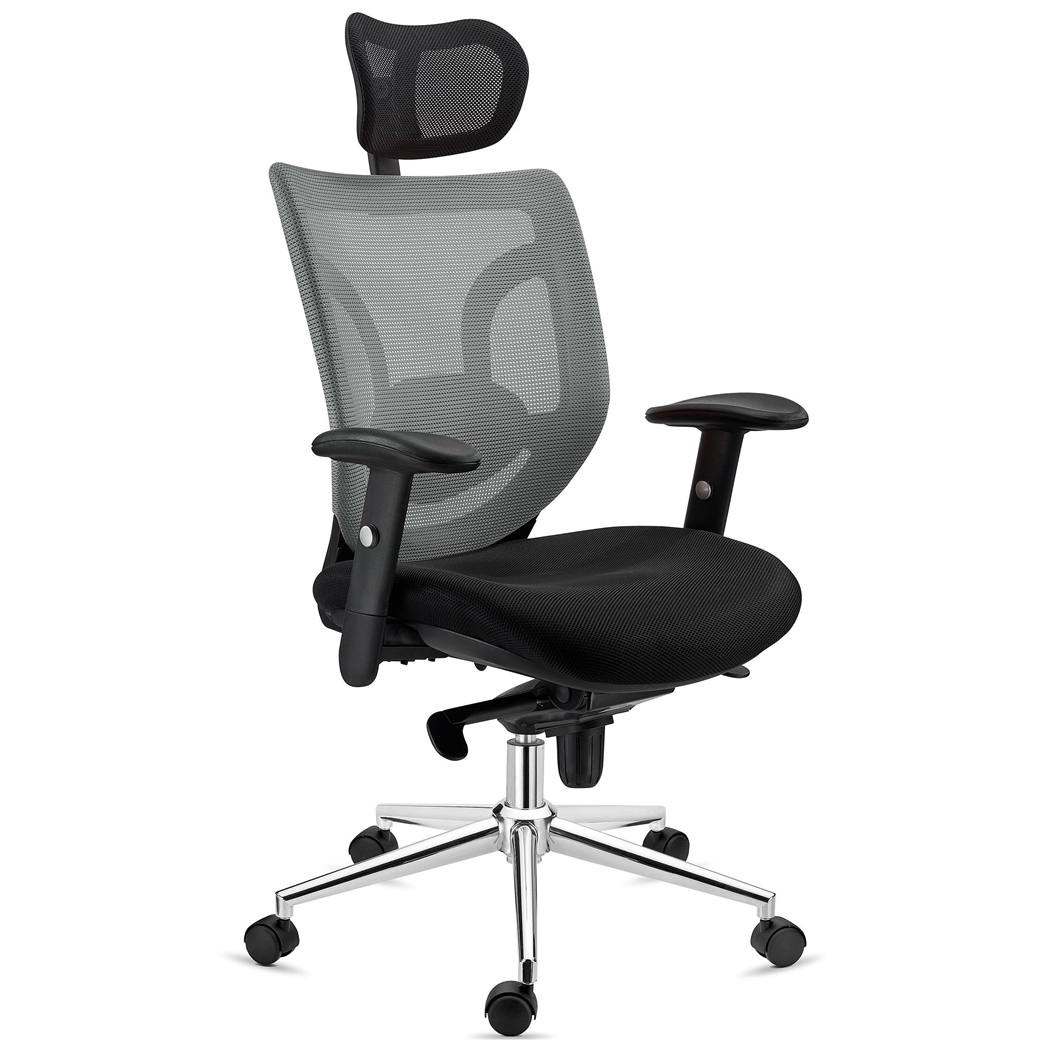 DEMO# Silla Ergonómica LAMBO, Uso 8H, Reposacabezas, Increíble Soporte Lumbar, En Gris