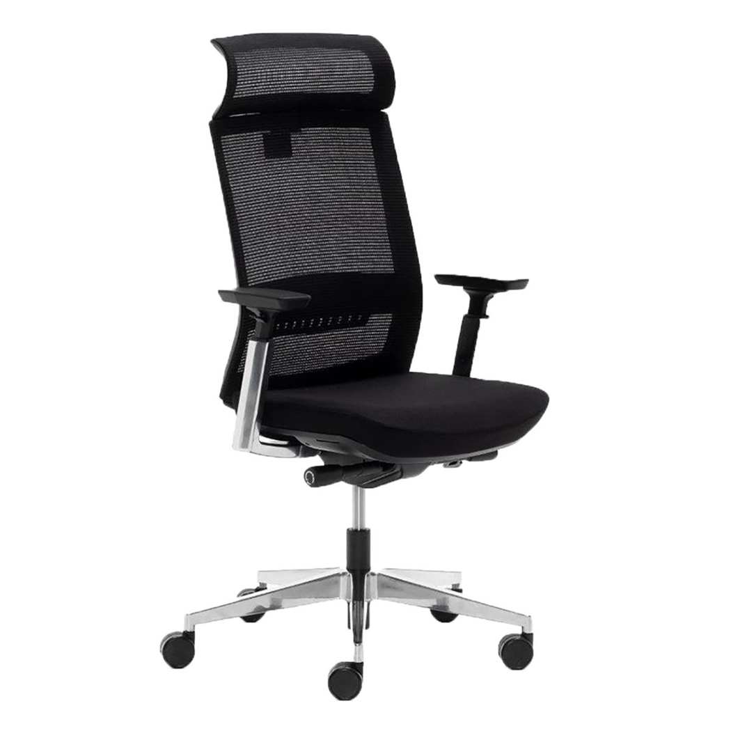 Silla Ergonómica CALGARY, Totalmente Ajustable, Uso 8H, Estructura en Metal, Negro