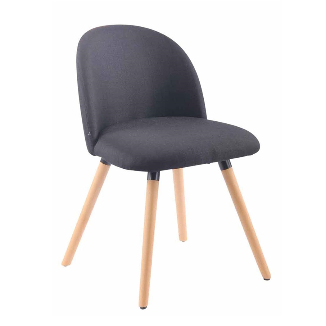 Silla de Confidente MINA, Exclusivo Diseño, Estructura en Madera Haya, Tela Negra