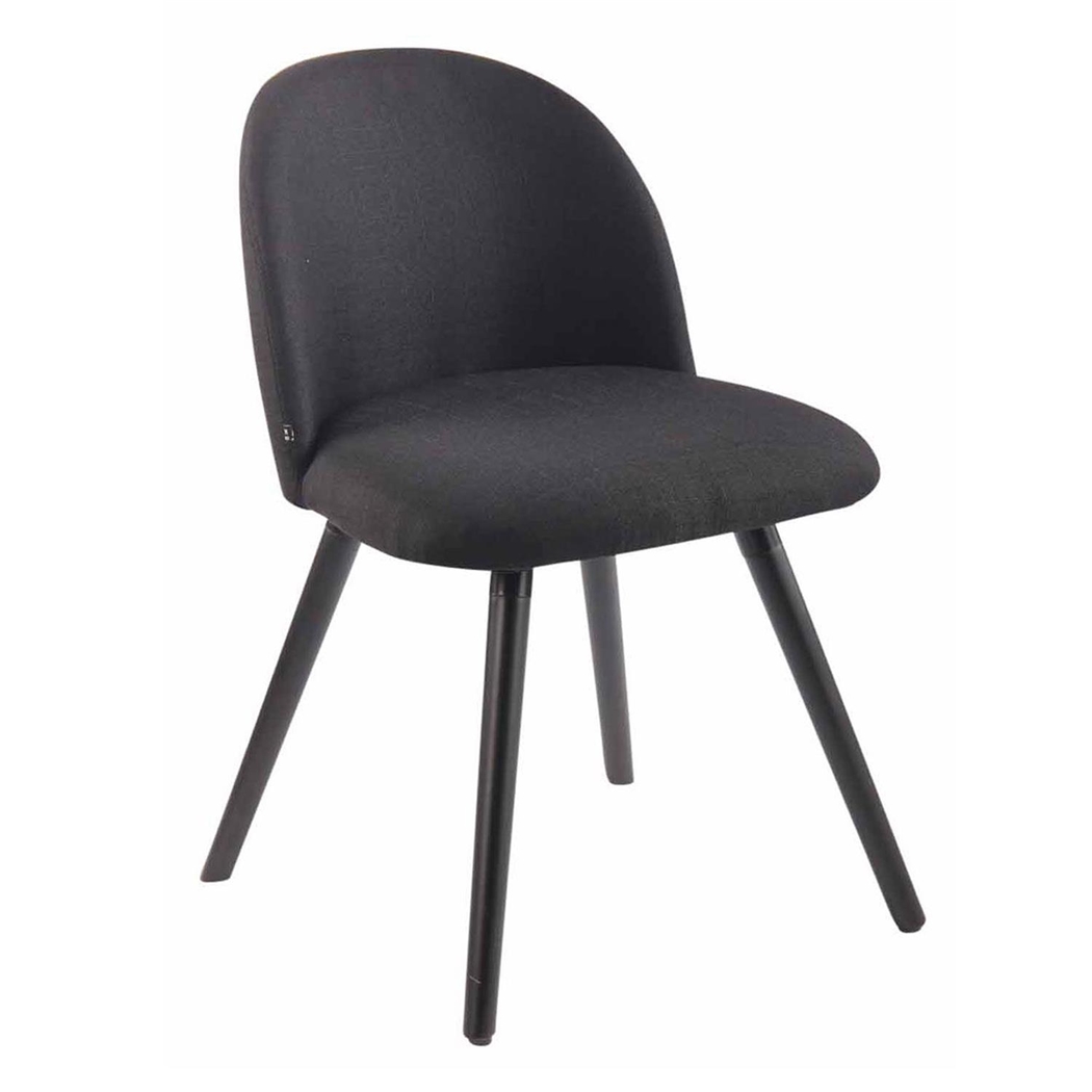 Silla de Confidente MINA, Exclusivo Diseño, Estructura en Madera Negra, Tela Negra