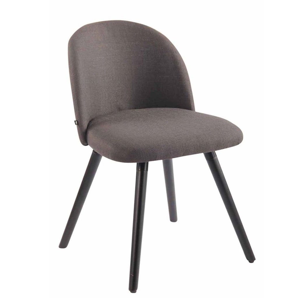 Silla de Confidente MINA, Exclusivo Diseño, Estructura en Madera Negra, Tela Gris Oscuro