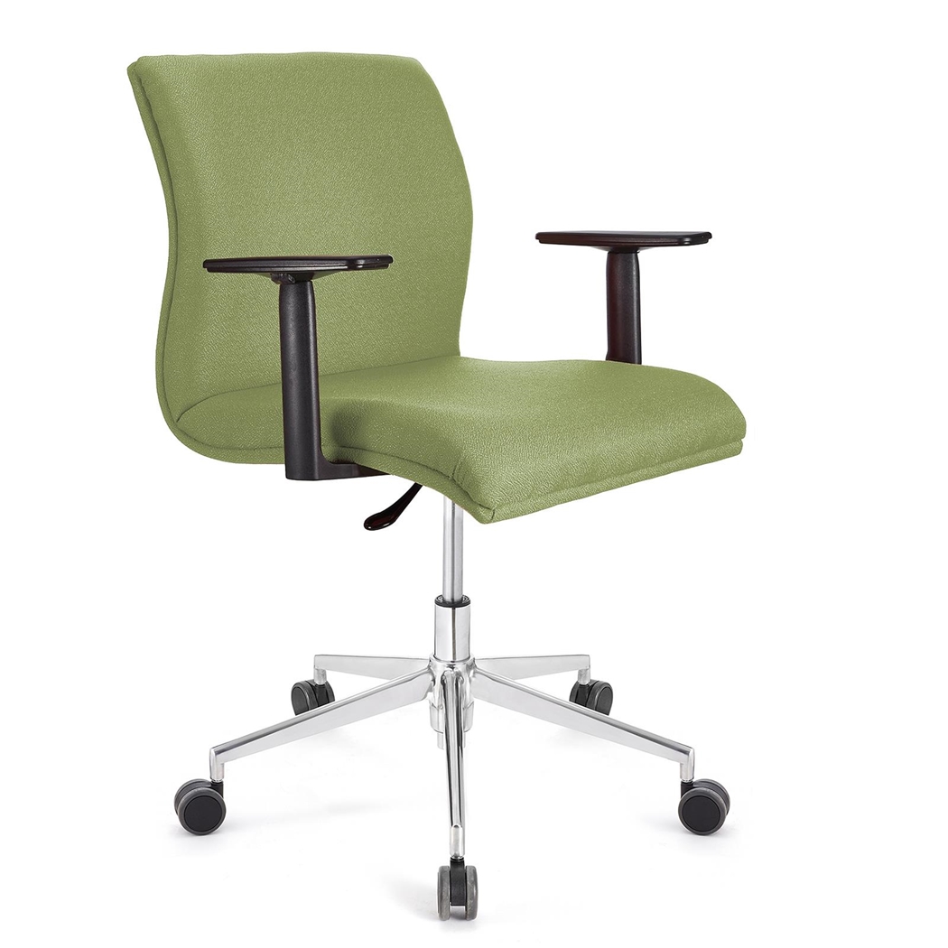 Silla de Oficina ANIBAL BASE PRO, Brazos Ajustables, Acolchado en Tela Verde 