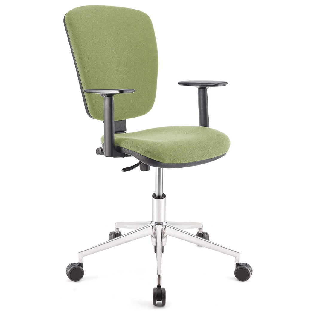 Silla de Oficina CALIPSO PRO, Respaldo y Brazos Ajustables, Base Metálica, En Tela Verde 