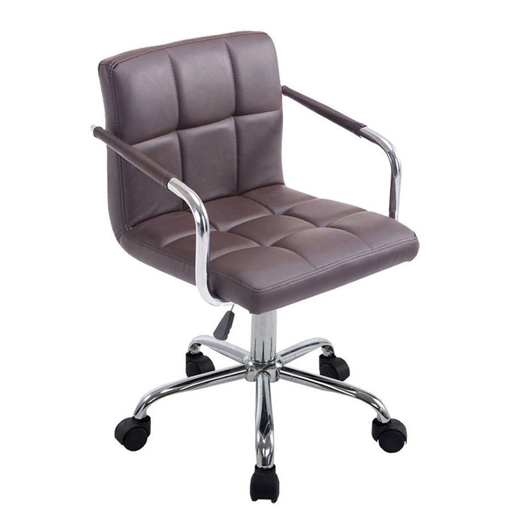 Silla de Oficina BETTY, Gran Acolchado, Estructura Metálica, en Piel color Marrón