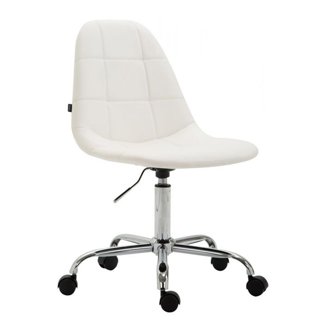 Silla de Oficina DANIL, Gran Acolchado, Estructura Metálica, en color Blanco