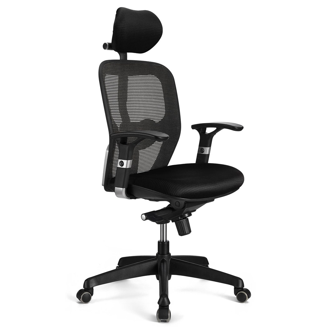 DEMO# Silla Ergonómica FELIX PRO, Soporte Lumbar Ajustable, Adaptada uso 8h, En Negro