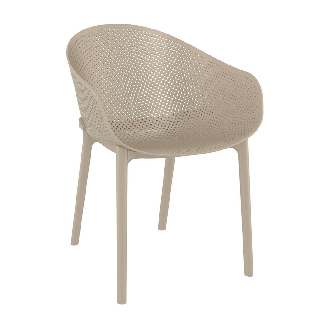 Silla de Confidente DYNA, Reposabrazos Integrados, Moderno Diseño, color Gris Pardo