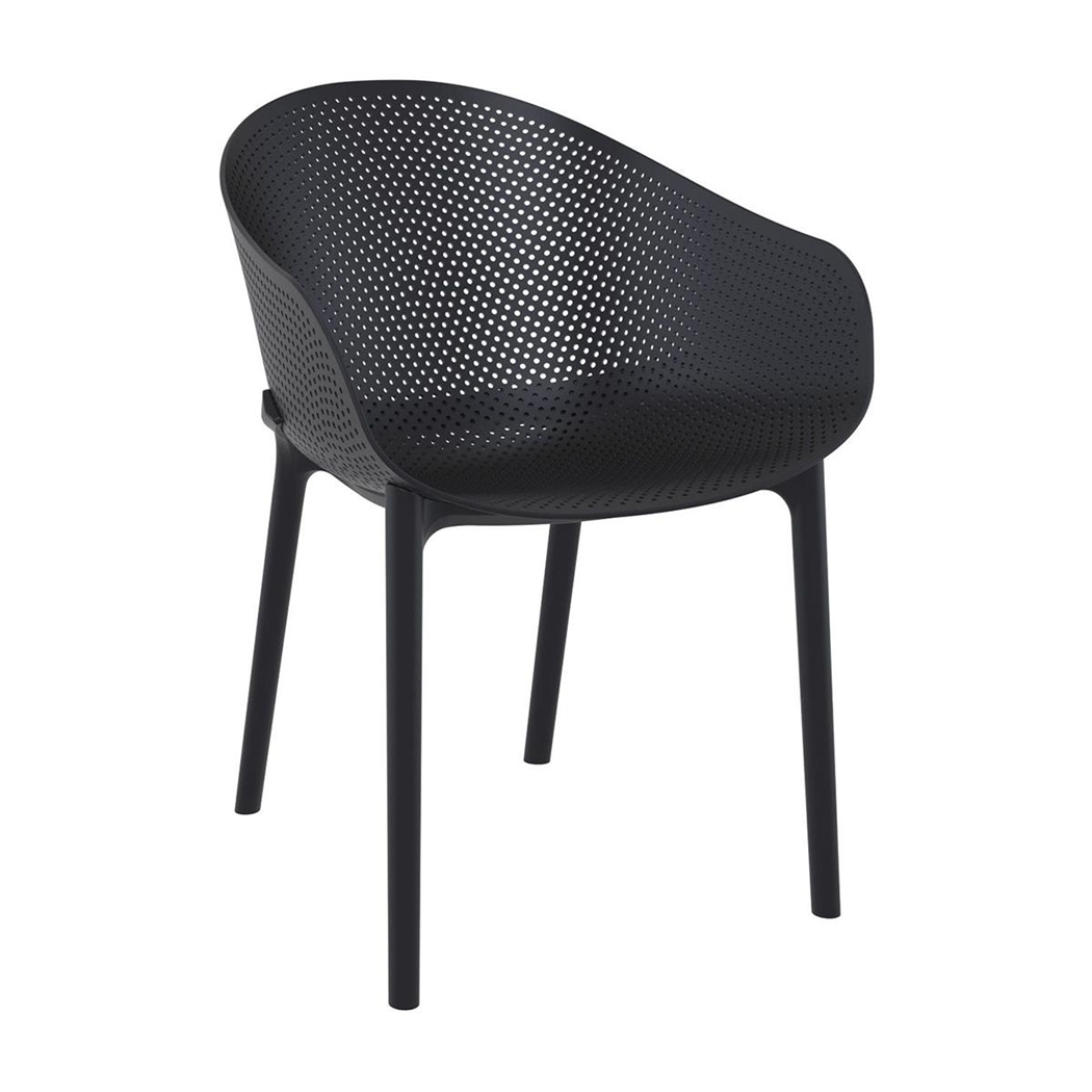 Silla de Confidente DYNA, Reposabrazos Integrados, Moderno Diseño, color Negro