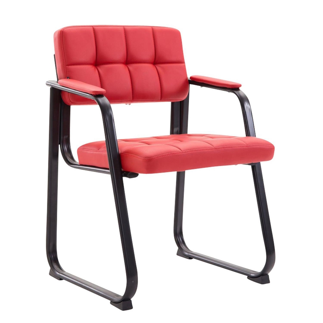 Silla de Confidente CABANA PIEL, Diseño Vanguardista, Color Rojo