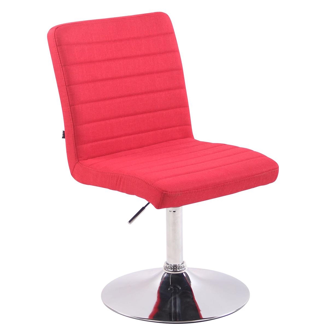 Silla de Confidente KATE, Ajustable en Altura, Base Metálica, en Tela color Rojo