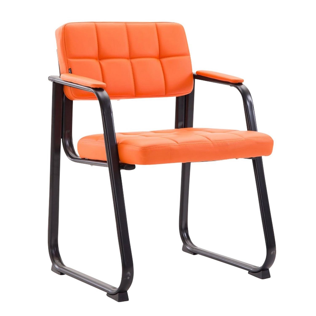 Silla de Confidente CABANA PIEL, Diseño Vanguardista, Color Naranja