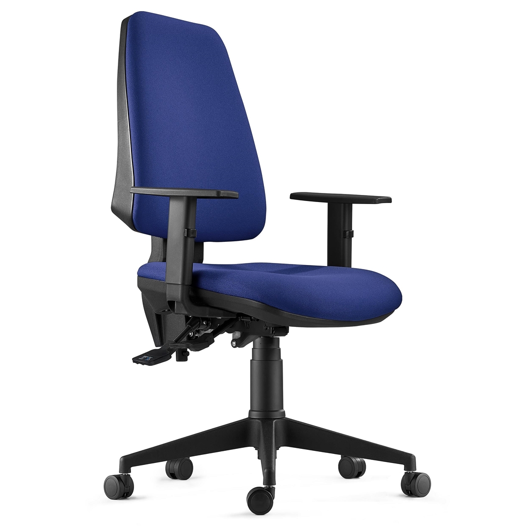 DEMO# Silla Ergonómica INDIANA, en Tela color Azul Oscuro, con Brazos Ajustables