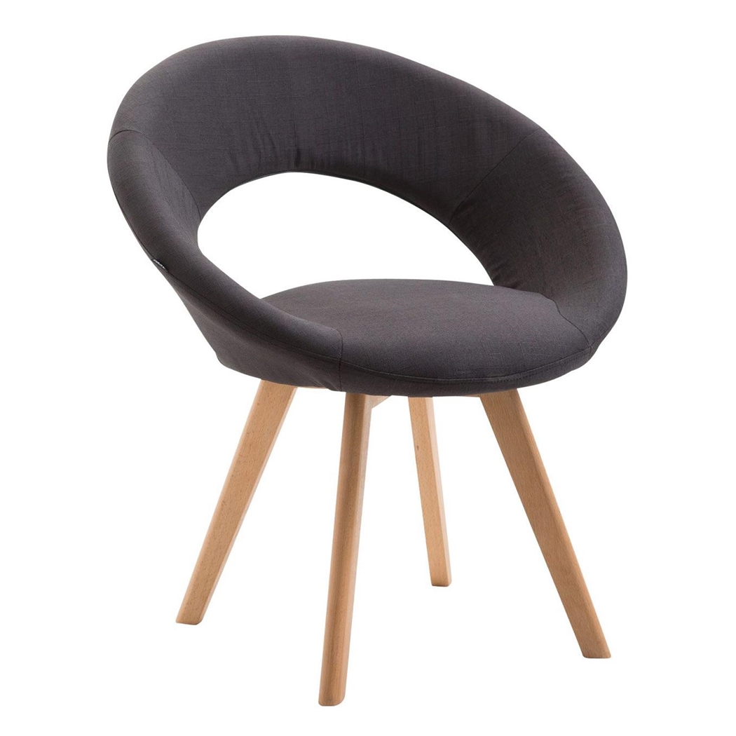 Silla de Confidente BACH, en Madera color Haya y Tela Negra