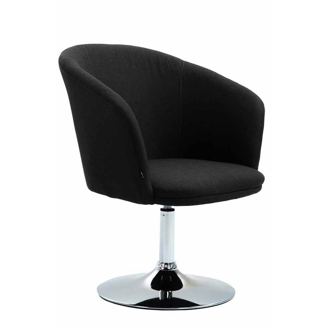 Silla de Confidente BALI TELA, Asiento Giratorio, Base Metálica, color Negro